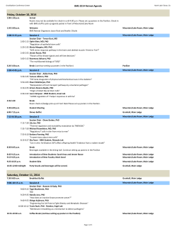 BMS 2014 Retreat Agenda
