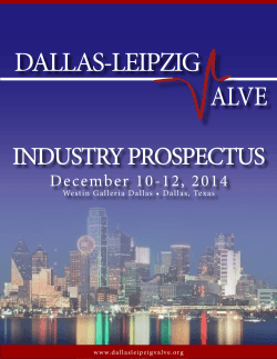 DALLAS-LEIPZIG ALVE INDUSTRY PROSPECTUS December 10-12, 2014