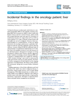 Incidental findings in the oncology patient: liver ORAL PRESENTATION Open Access