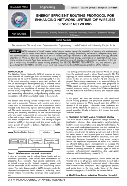 ENERGY EFFICIENT ROUTING PROTOCOL FOR ENHANCING NETWORK LIFETIME OF WIRELESS SENSOR NETWORKS Engineering