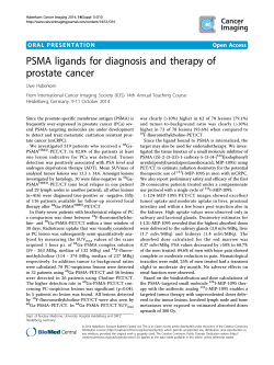 PSMA ligands for diagnosis and therapy of prostate cancer ORAL PRESENTATION Open Access