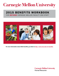 2015 Benefits WorkBook  for carnegie Mellon facult y and staff