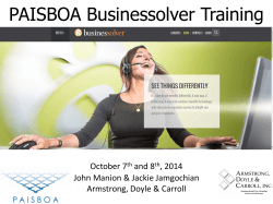 PAISBOA Businessolver Training  October 7 and 8