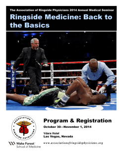Ringside Medicine: Back to the Basics Program &amp; Registration October 30—November 1, 2014