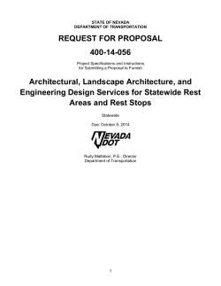REQUEST FOR PROPOSAL 400-14-056 Architectural, Landscape Architecture, and