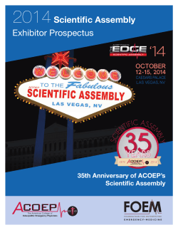2014 ‘14 Scientific Assembly Exhibitor Prospectus