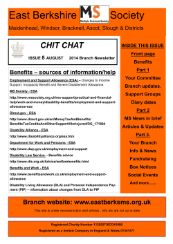 East Berkshire Society CHIT CHAT Benefits – sources of information/help