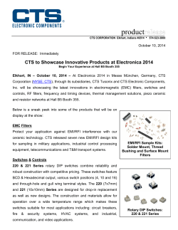 product CTS to Showcase Innovative Products at Electronica 2014