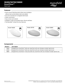 SB400/SB700/SB800 SmartClose™ Features Toilet Seats