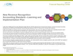 New Revenue Recognition —Learning and Accounting Standard Implementation Plan