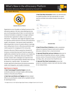 What's New in the eDiscovery Platform Fact Sheet: eDiscovery