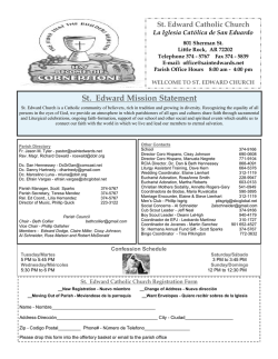 St. Edward Catholic Church Bulletin - October 5, 2014