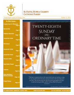 In this issue... Twenty-Eighth Sunday In Ordinary Time October 12, 2014