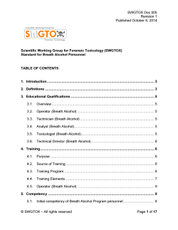 SWGTOX Doc 005 Revision 1 Published October 9, 2014