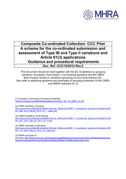 Composite Co-ordinated Collection: CCC Pilot