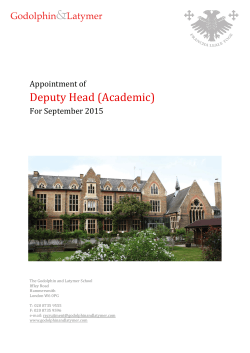 Deputy Head (Academic) Appointment of For September 2015