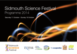 Sidmouth Science Festival Programme 2014 Sidmouth Festival