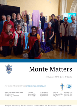 Monte Matters 10 October 2014 - Term 4, Week 1 www.monte.nsw.edu.au