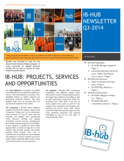IB-HUB NEWSLETTER Q3-2014