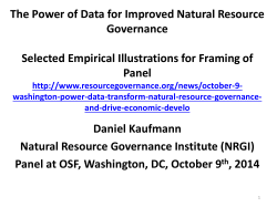 The Power of Data for Improved Natural Resource Governance