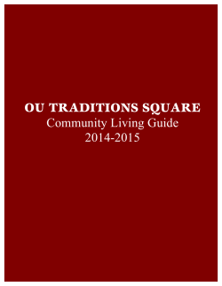 OU TRADITIONS SQUARE Community Living Guide 2014-2015