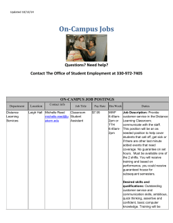 On-Campus Jobs Questions? Need help? ON-CAMPUS JOB POSTINGS