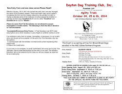 Dayton Dog Training Club, Inc. Agility Trials  Premium List