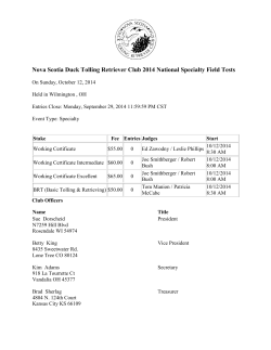 Nova Scotia Duck Tolling Retriever Club 2014 National Specialty Field...