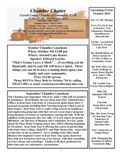 Chamber Chatter  Upcoming Events October 2014