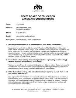 STATE BOARD OF EDUCATION CANDIDATE QUESTIONNAIRE