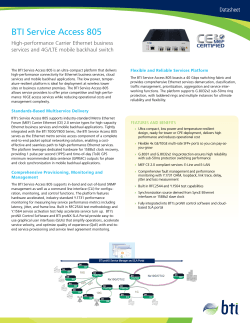 BTI Service Access 805 Datasheet High-performance Carrier Ethernet business