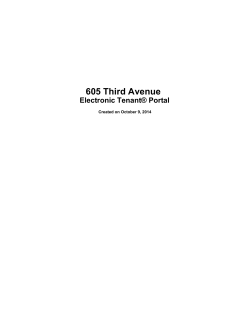 605 Third Avenue Electronic Tenant® Portal Created on October 9, 2014