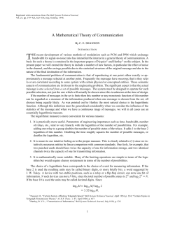 A Mathematical Theory of Communication