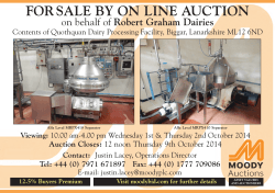 FOR SALE BY ON LINE AUCTION Robert Graham Dairies Auction Closes: Viewing: