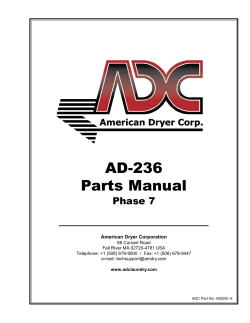 AD-236 Parts Manual Phase 7 American Dryer Corporation