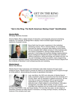 “Get in the Ring: The North American Startup Clash” Semifinalists