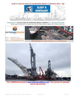 DAILY COLLECTION OF MARITIME PRESS CLIPPINGS 2014 – 282 www.rotterdamoffshore.com