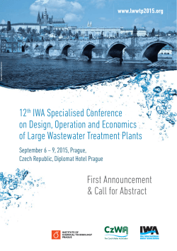 12 IWA Specialised Conference on Design, Operation and Economics of Large Wastewater Treatment Plants