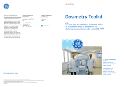 Dosimetry Toolkit About GE Healthcare