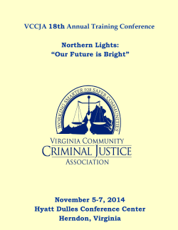 VCCJA 18th Annual Training Conference Northern Lights: “Our Future is Bright”