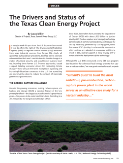 The Drivers and Status of the Texas Clean Energy Project V OICES