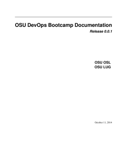OSU DevOps Bootcamp Documentation Release 0.0.1 OSU OSL OSU LUG
