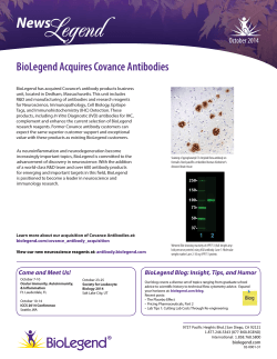 Legend News BioLegend Acquires Covance Antibodies October 2014