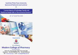 Modern College of Pharmacy Savitribai Phule Pune University Sponsored National Level seminar