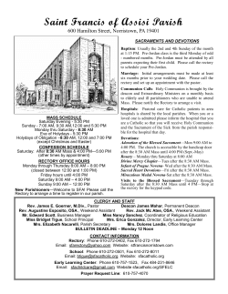 Saint Francis of Assisi Parish 600 Hamilton Street, Norristown, PA 19401