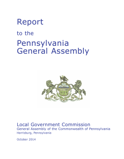 Report Pennsylvania General Assembly to the