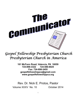 Gospel Fellowship Presbyterian Church Presbyterian Church in America