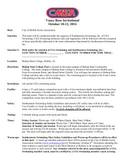 Vance Rose Invitational October 10-12, 2014