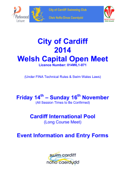 City of Cardiff 2014 Welsh Capital Open Meet Friday 14
