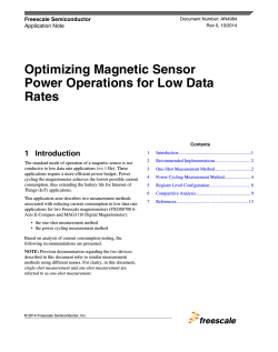 Optimizing Magnetic Sensor Power Operations for Low Data Rates 1 Introduction